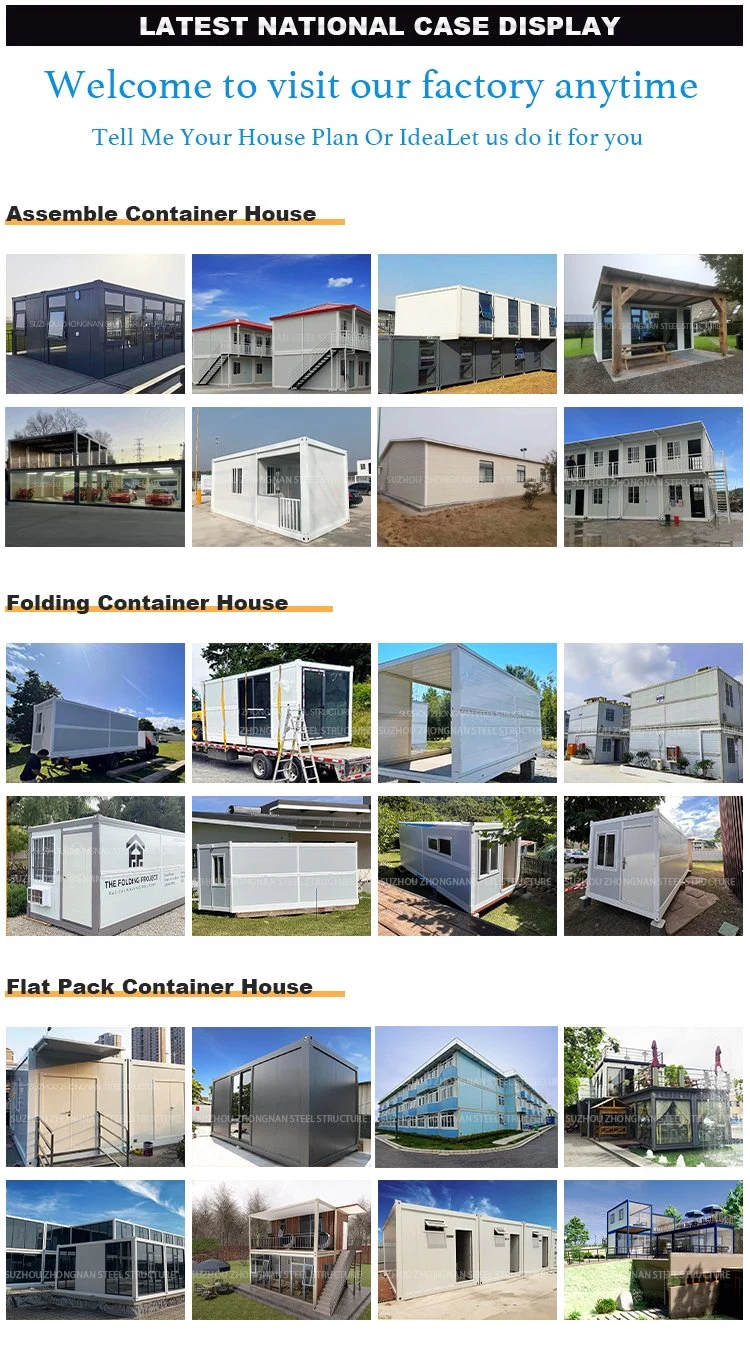 Zhongnan Cheap Simple 20FT Prefabricated Folding Container House for Sale