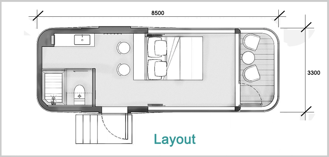 Capsule Style Prefabricated Mobile Steel Portable Prefab Container Mobile Home