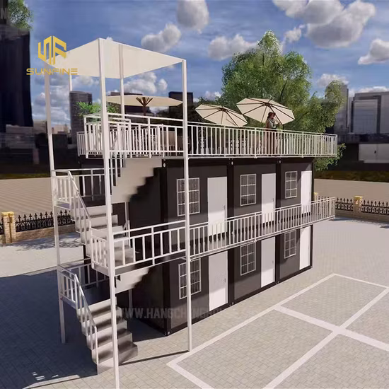 Casa de contenedor prefabricada de casas modulares móviles prefabricadas de diseño moderno profesional de 2 pisos con decoración