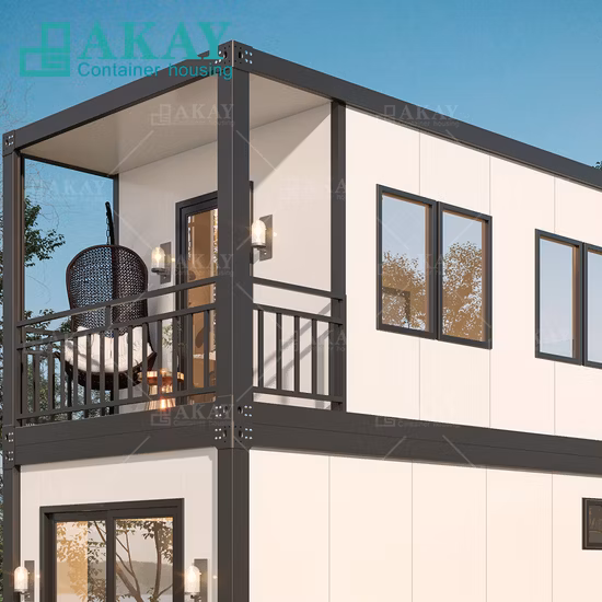 Casa contenedor de paquete plano modular de lujo de 2 dormitorios Casa contenedor de vida Casa prefabricada contenedor